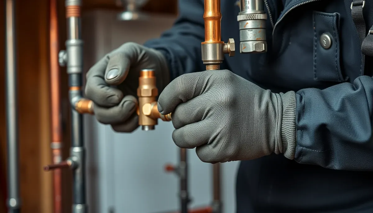 Installation de tuyauterie en cuivre pour une chaudière gaz à condensation par un chauffagiste