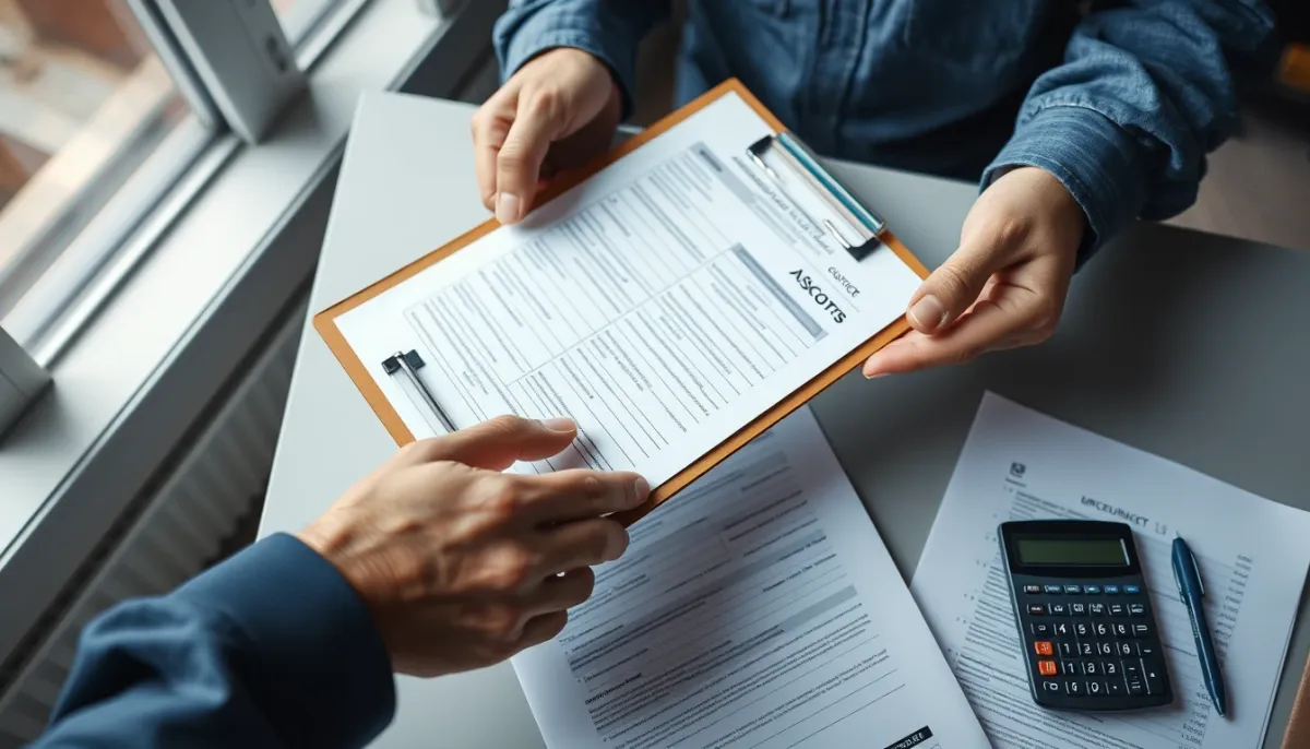 Devis détaillé et calculatrice sur une table, symbolisant l'analyse des coûts