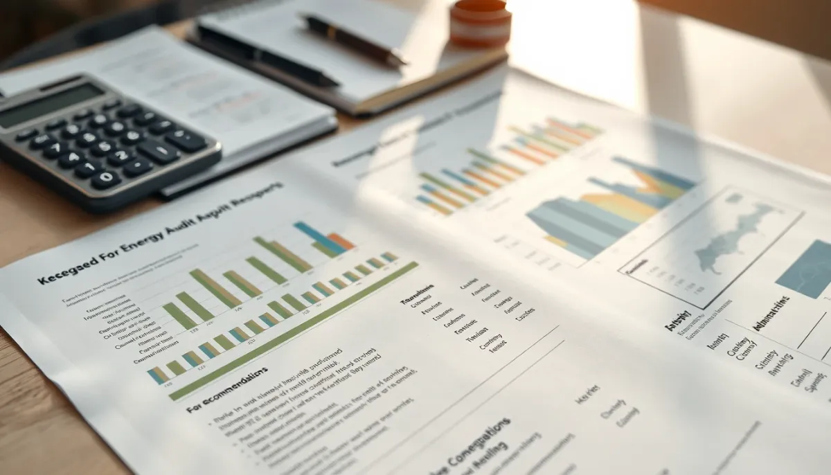 Rapport d'audit énergétique détaillé avec graphiques et recommandations
